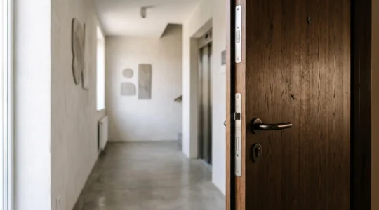 Porte d'entree d'appartement equipee d'une serrure multipoints illustrant le choix entre 3, 5 ou 7 points de fermeture
